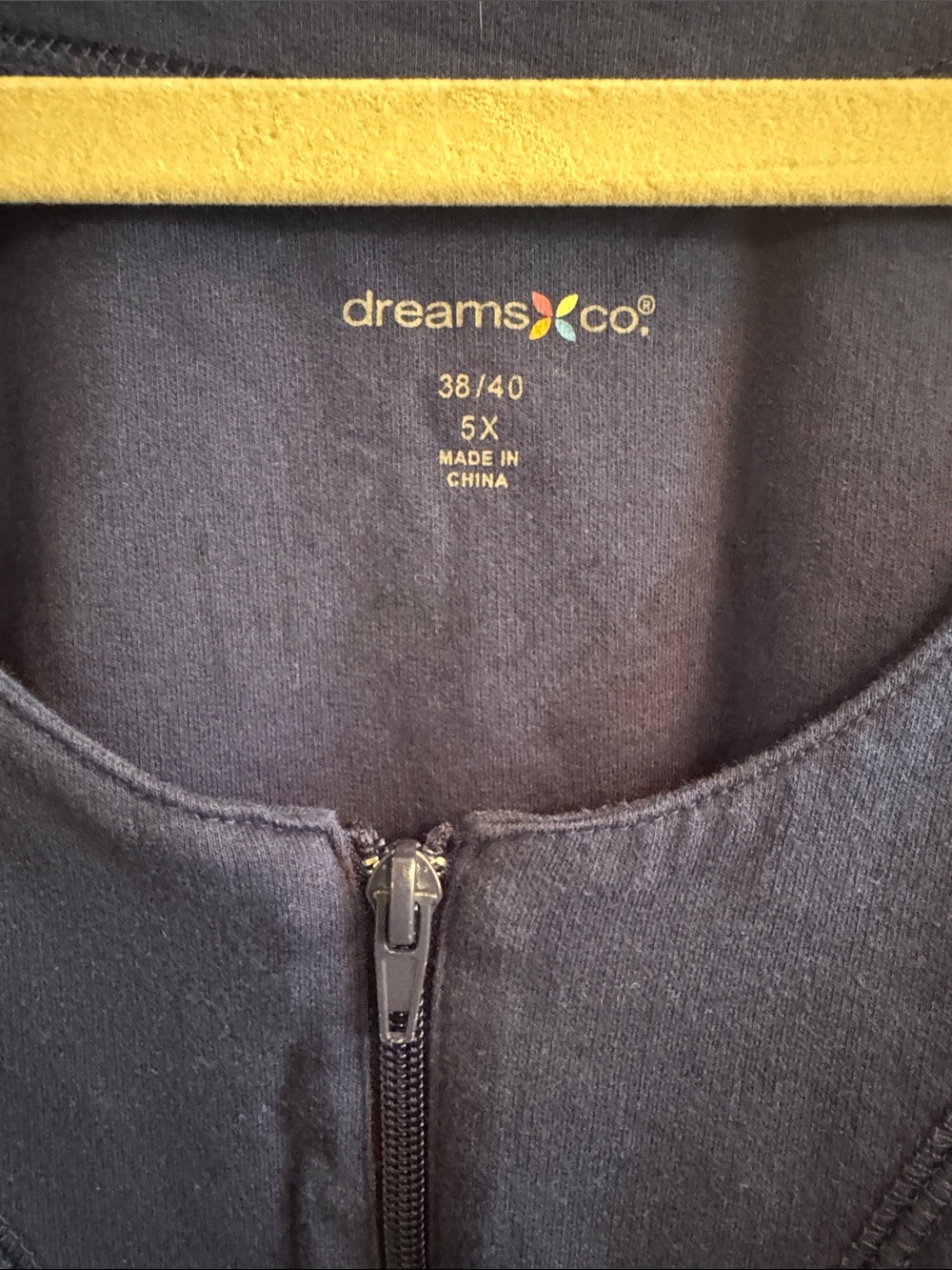 Navy Zip-Front Robe with Pockets - Picture 2 of 2
